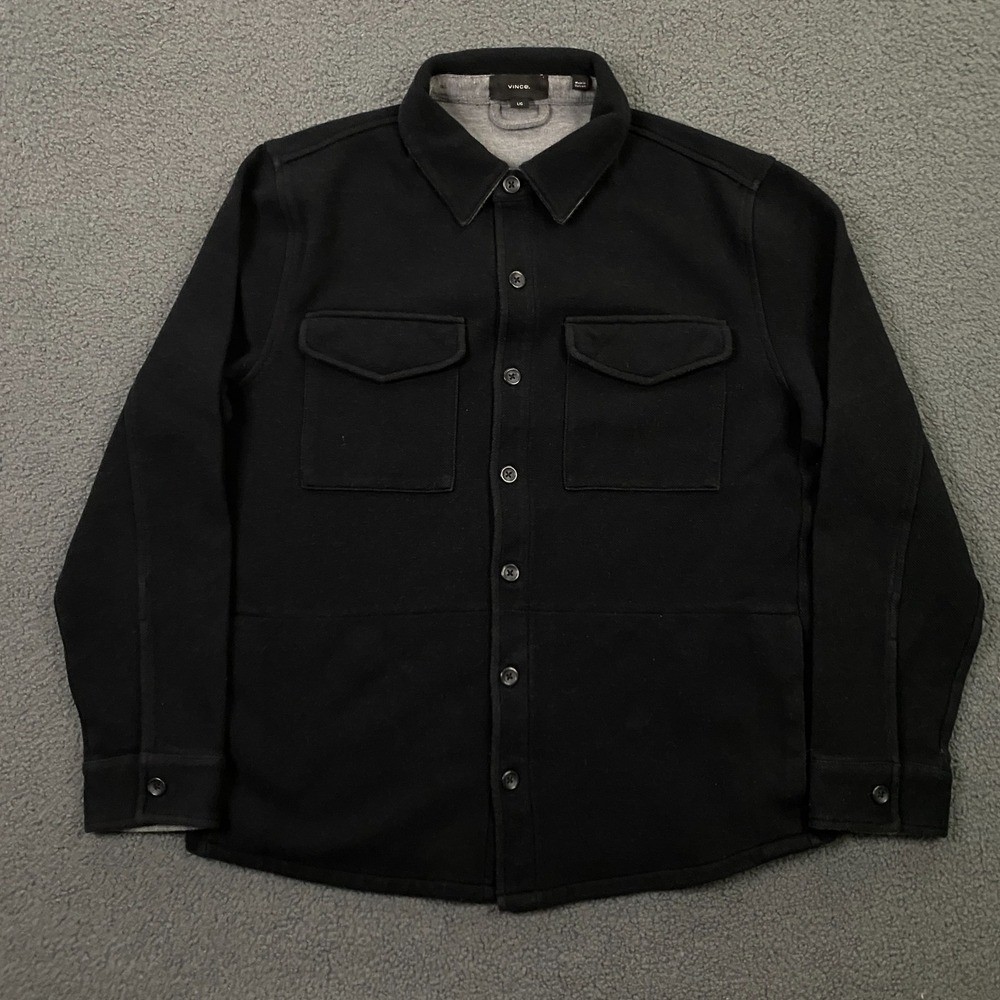 $348 Vince Double-Knit Cotton-Blend Piqué Shirt Jacket Mens Large - Picture 2 of 11
